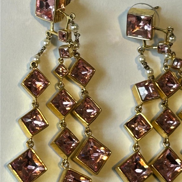 Beautiful original Swarovski pink crystal chandelier earrings - Picture 5 of 7